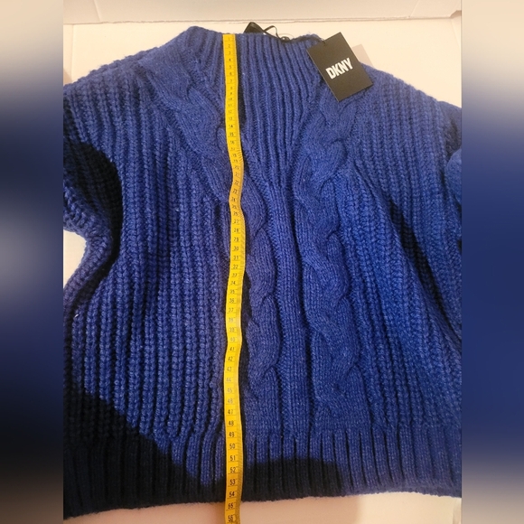 NWT DKNY Oversize Blue Cobalt Soft Stretchy Sweater Size XS - Picture 4 of 9